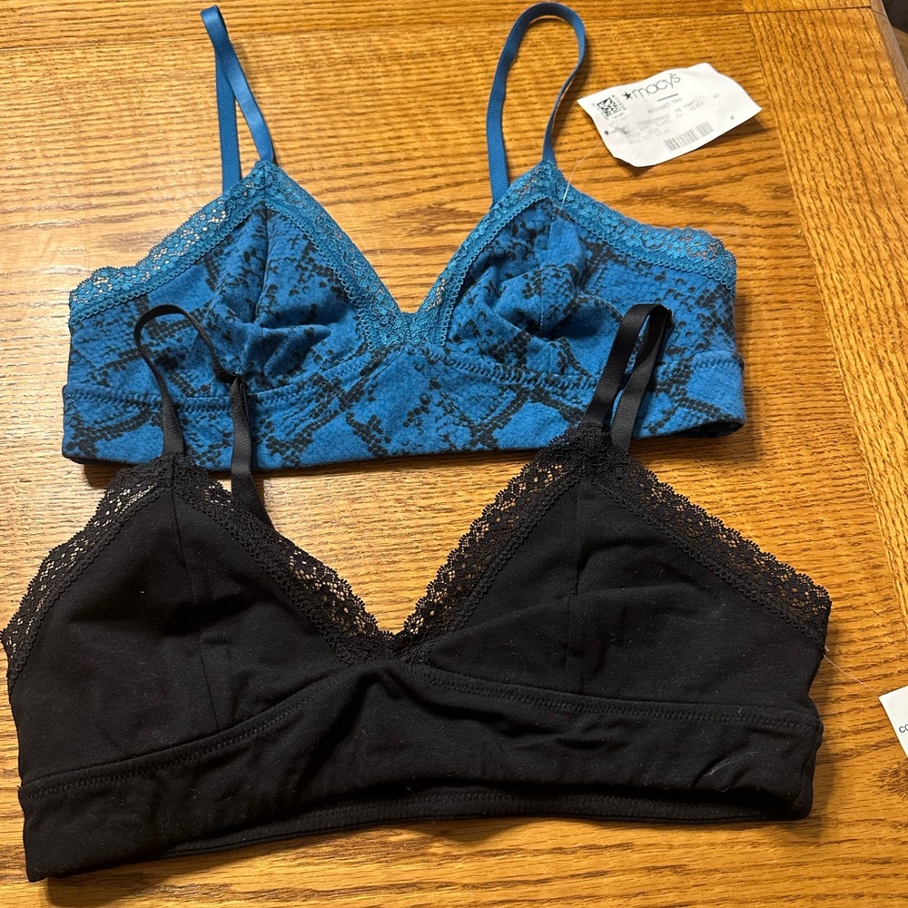 2 Jenni Bralettes 1 Blue Print & 1 Black NWT Size Small - Picture 5 of 12